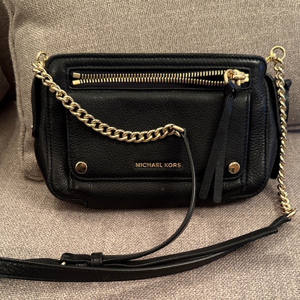 Michael Kors Black and Gold Crossbody Bag